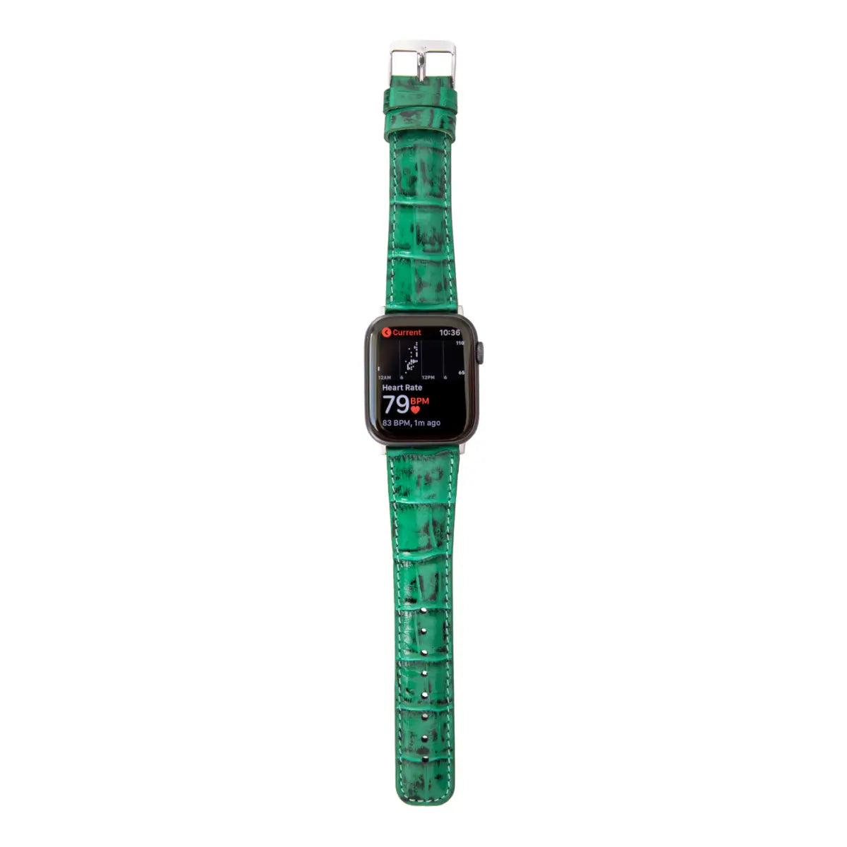 Premium Green Crocodile Pattern Leather Apple Watch Band - Stylish & Durable Replacement Strap for Apple Watch Series 1-9 - Perfect for Business, Casual & Outdoor Activities