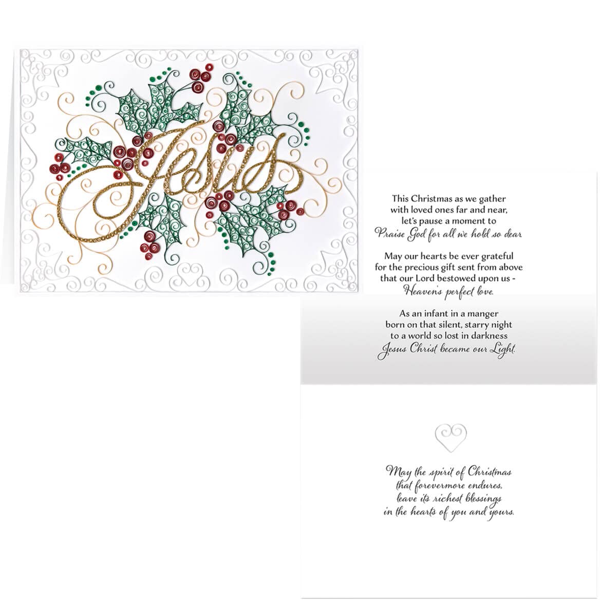Elegant Paper Filigree Christmas Cards - Set of 20 Handmade Holiday Greeting Cards for Xmas, Winter Celebrations & Festive Wishes | Perfect for Office Parties, Family Gatherings & Sending Holiday Cheer