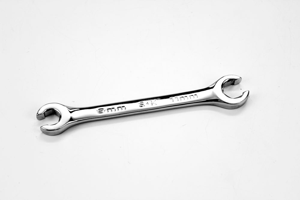 9mm x 11mm Chrome Metric Flare Nut Wrench Set - Perfect for Automotive Brake Lines & Plumbing Repairs