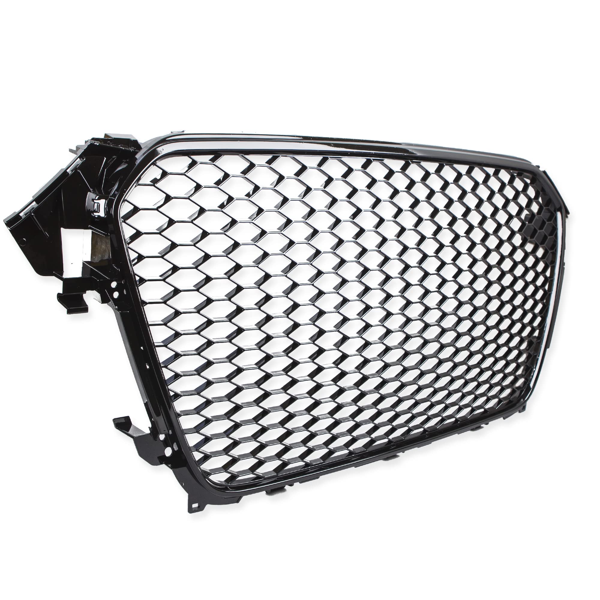 Audi A4 B8 RS-Style Front Grill - VR-47 Honeycomb Mesh Grille in Glossy Black (2011-2015 Sedan/Avant) | Sporty Upgrade for Enhanced Style & Airflow