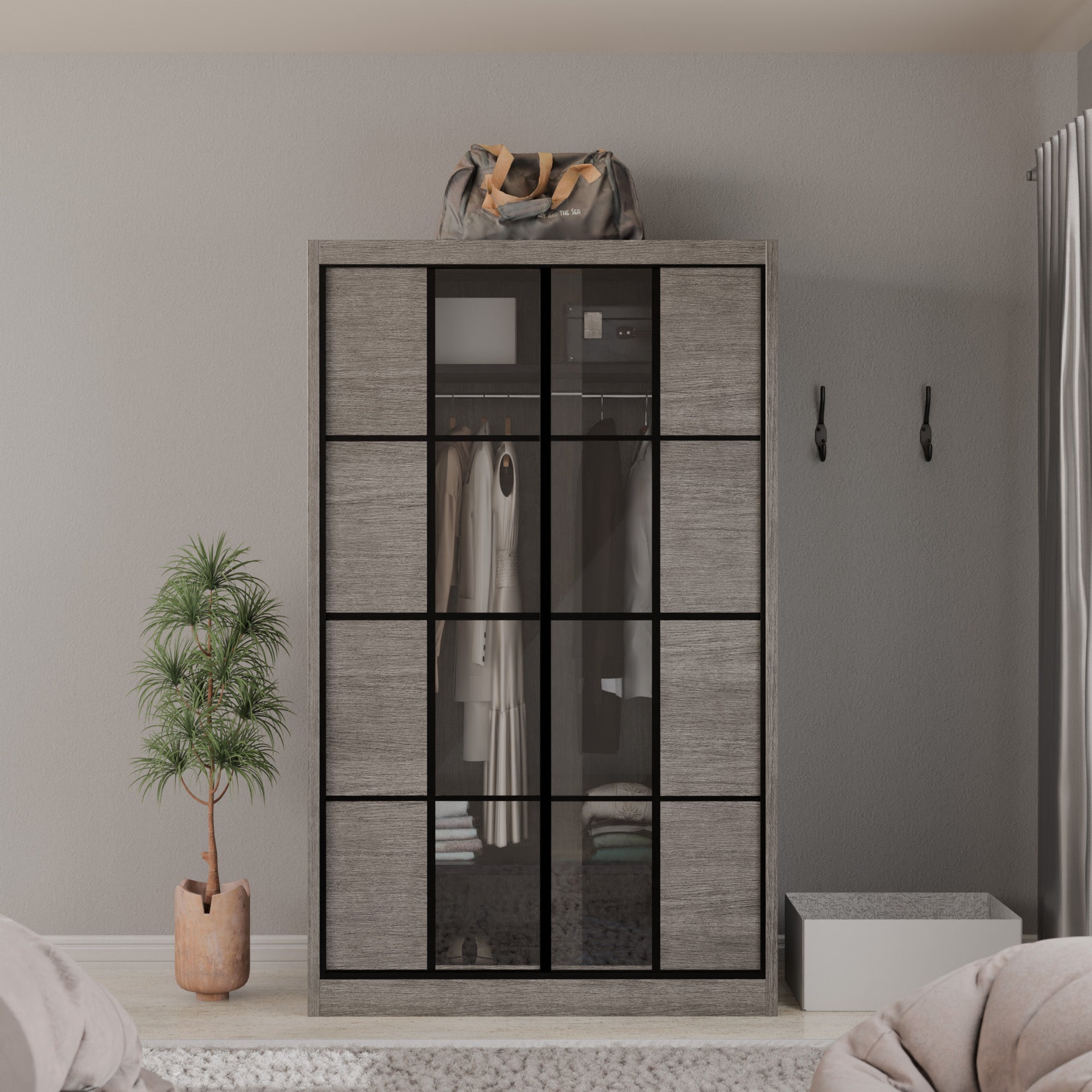 Josie Modular Wardrobe W03 - Customizable Closet Organizer System with Adjustable Shelves & Hanging Rods | Perfect for Bedroom, Walk-in Closet & Apartment Storage Solutions