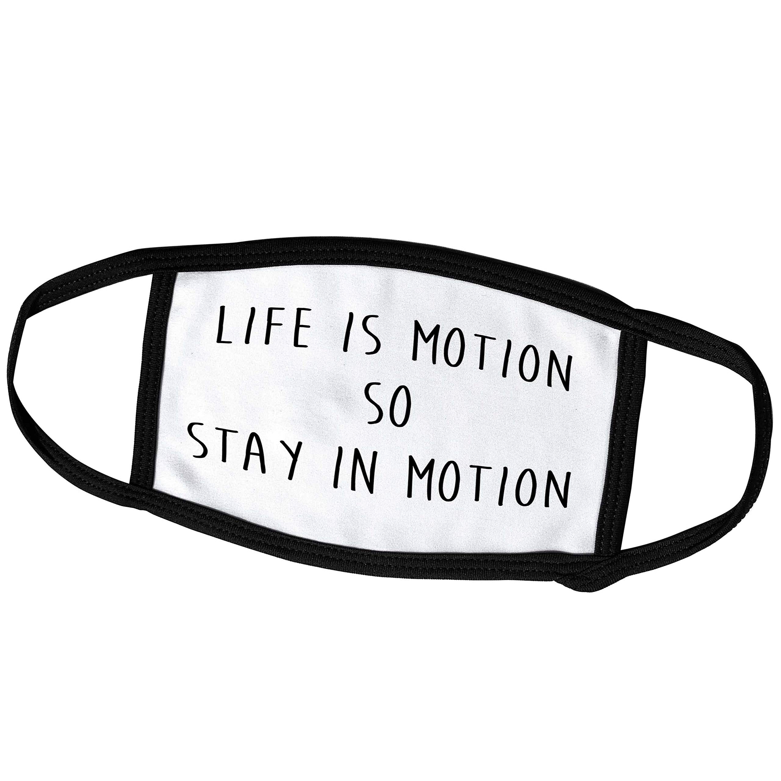 3D Printed Face Masks - Life is Motion Stay in Motion Design by Carsten Reisinger - Reusable & Washable Cloth Masks for Daily Wear, Gym, Travel & Outdoor Activities