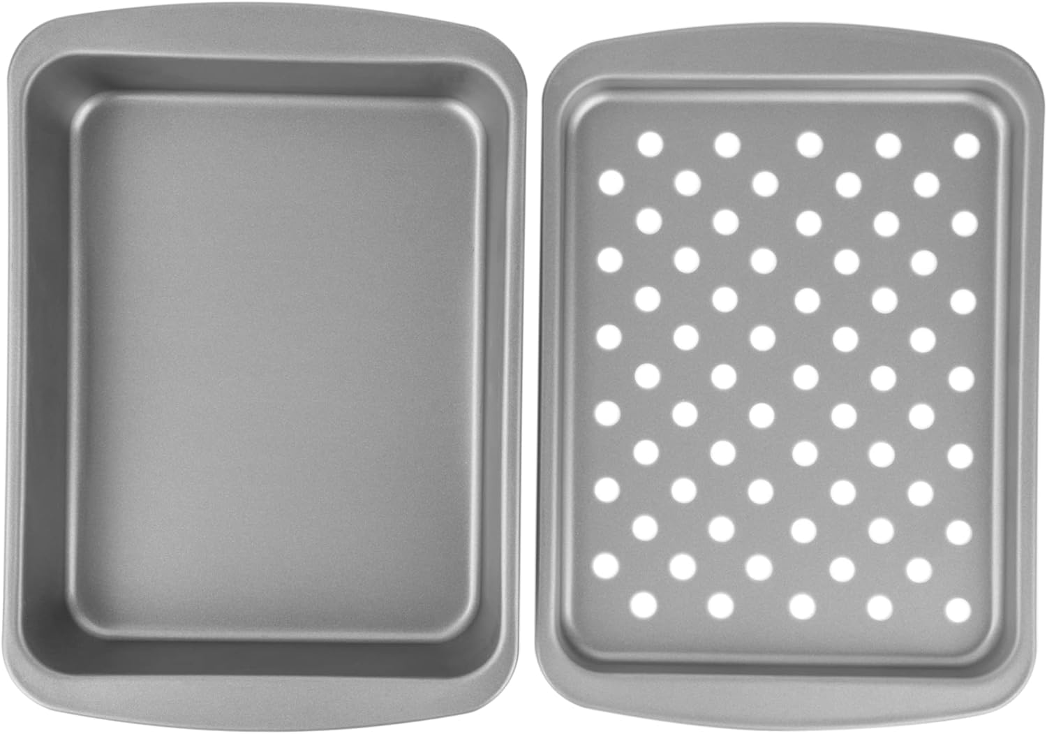 Nonstick Toaster Oven Bakeware Set - 2-Piece Broil & Roast Pan Kit (6.5