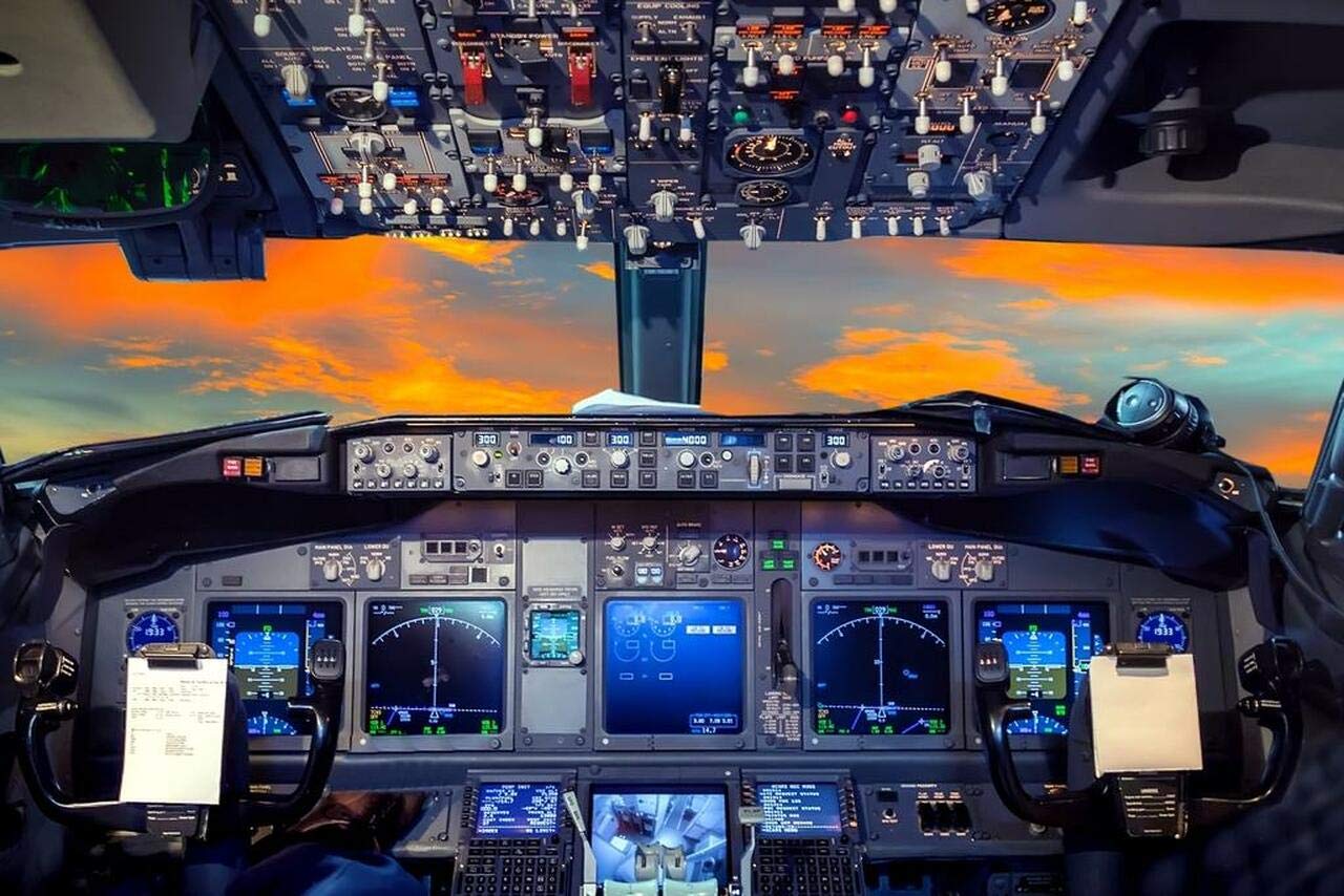 FDerks 1000-Piece Jigsaw Puzzle - Stunning Airplane Cockpit at Sunset View | Family Board Games for Adults & Kids | Perfect for Home Decor, Gifts & Relaxation