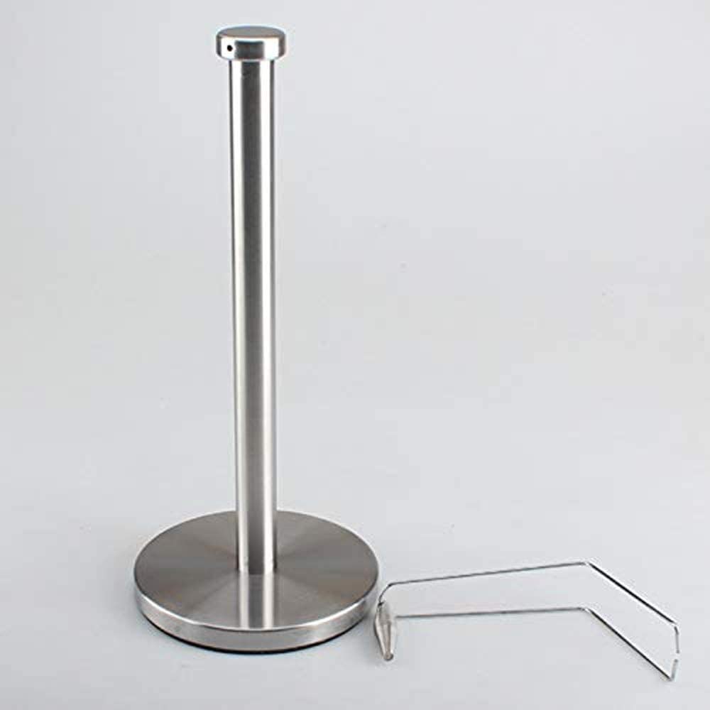 Stainless Steel Paper Towel Holder - One-Handed Tear Kitchen Towel Dispenser Rack for Countertop & Dining Table | Perfect for Easy Access While Cooking & Cleaning