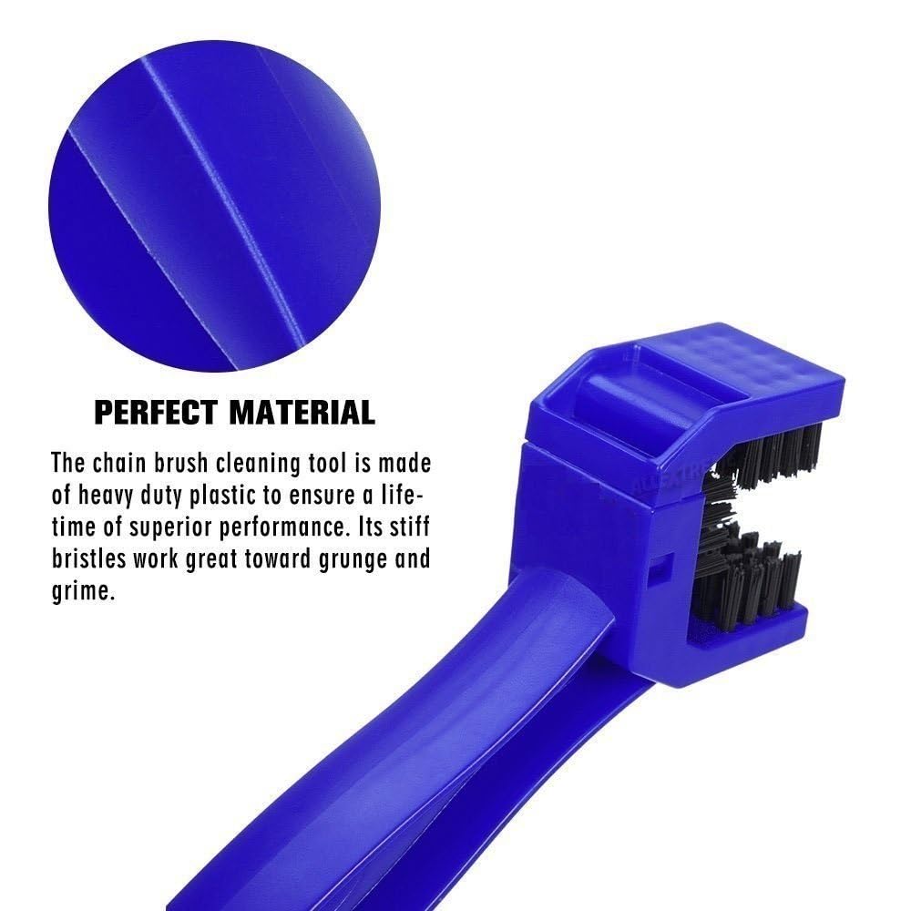 AASONS Bike Chain Cleaner Brush - Soft & Long Bristles for Quick Cleaning of Bicycle & Motorcycle Chains | Durable Multi-Purpose Sprocket Brush | Perfect for Road Bikes, Mountain Bikes & Dirt Bikes Maintenance (Pack of 1)