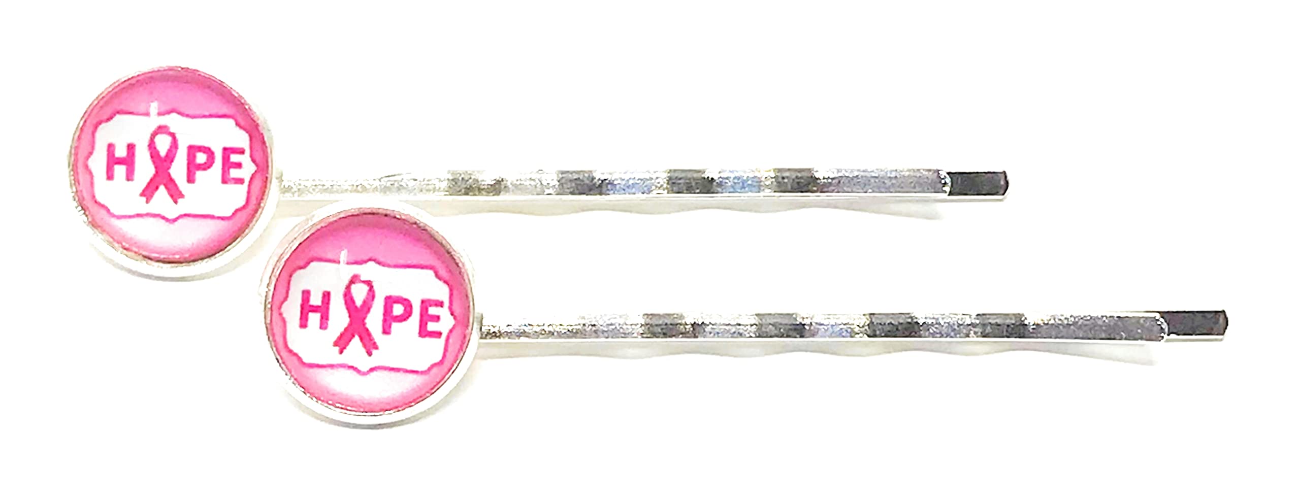 Hope Ribbon Hair Pins - Pink Breast Cancer Awareness Bobby Pins & Barrettes for Women | Hair Clips for Solidarity, Fundraisers, Weddings & Everyday Wear