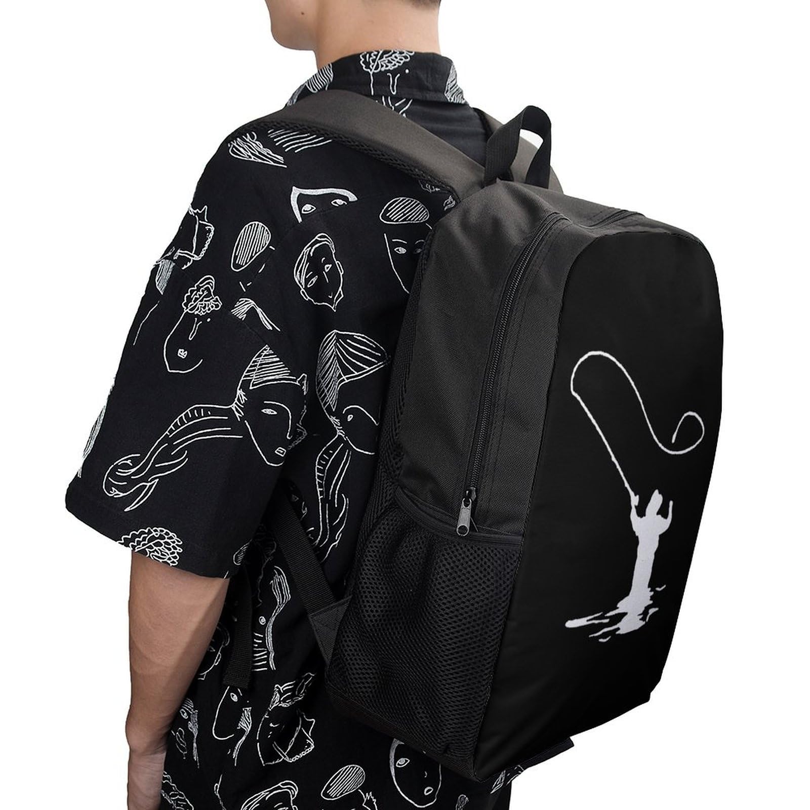 IOEDTHBJ 17 Inch 3D Printed Fly Fishing Backpack - Waterproof Laptop Bag for Men & Women, School & Travel Computer Backpack - Perfect for Outdoor Adventures, College & Daily Commute