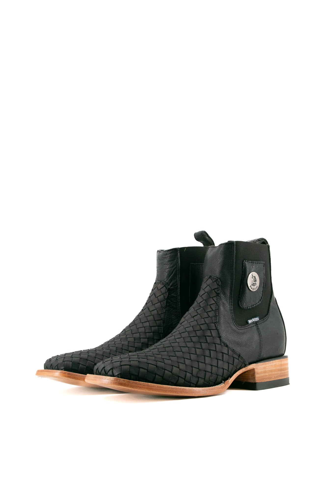 Men's Serbia Woven Square Toe Ankle Boots - Comfortable & Stylish for Casual Wear, Outdoor Hiking & Fall Fashion