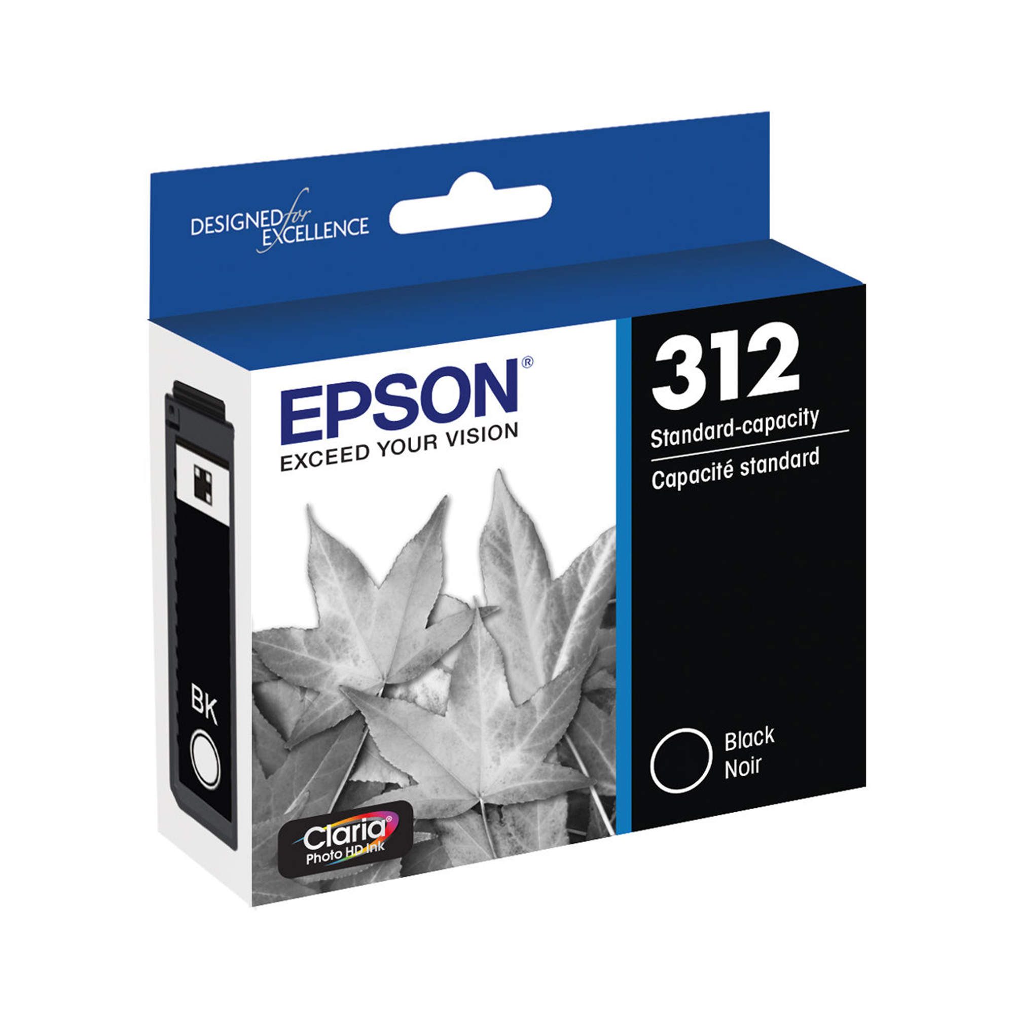Epson 312 Claria Photo HD Black Ink Cartridge - Compatible with Select Expression Printers | High-Quality Photo Printing for Home & Office Use