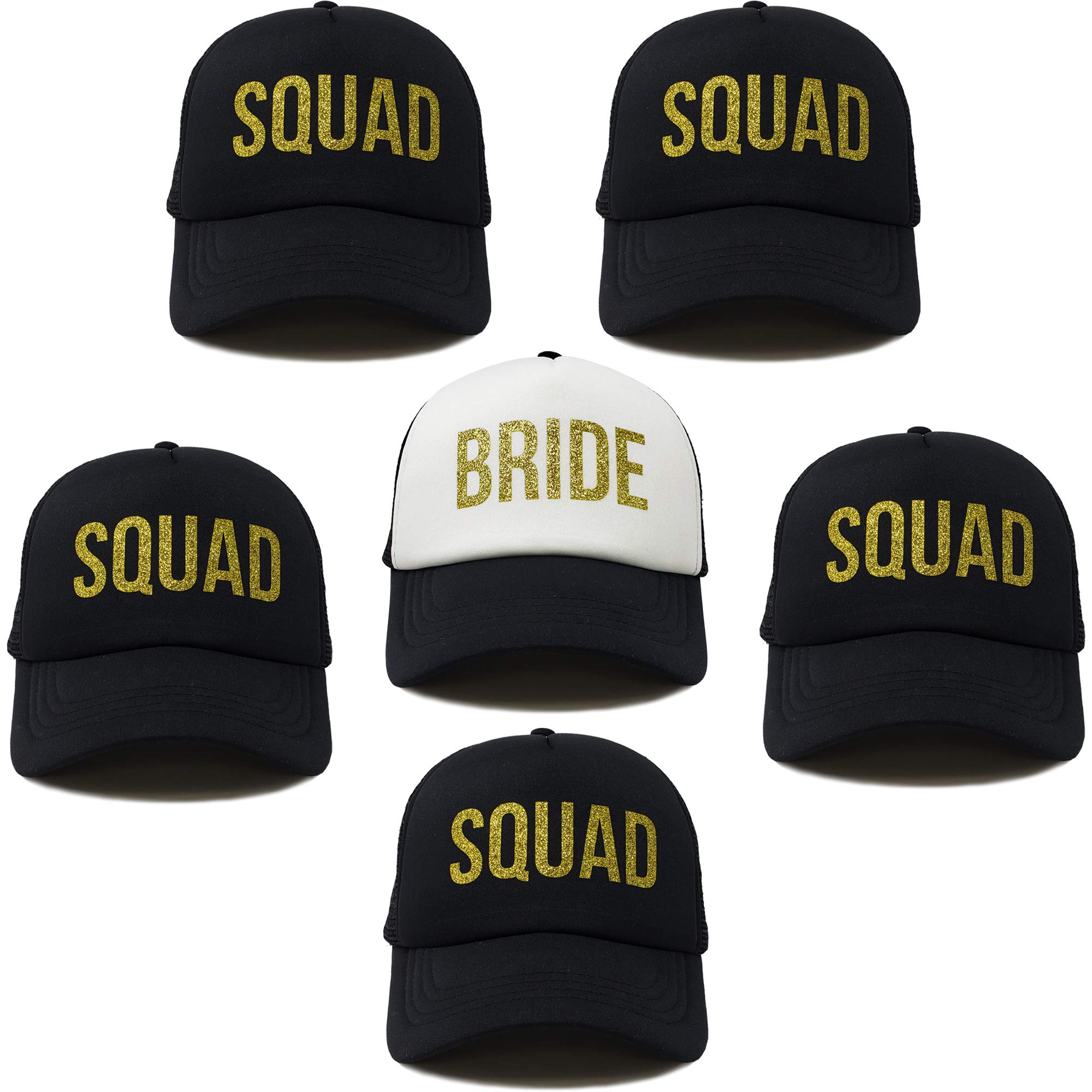 Funky Junque Bride Tribe Squad Trucker Hats - Stylish Wedding Party Accessories for Bachelorette Parties & Bridal Showers