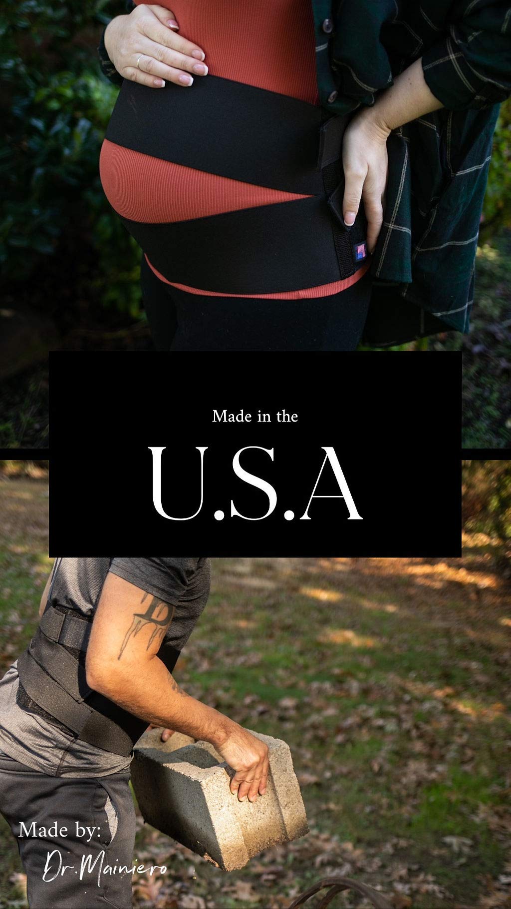 **Adjustable Pregnancy Belly Support Band - Best Lumbar & Back Brace for All Trimesters - Made in USA - Ideal for Maternity Comfort, Posture Support & Daily Activities**