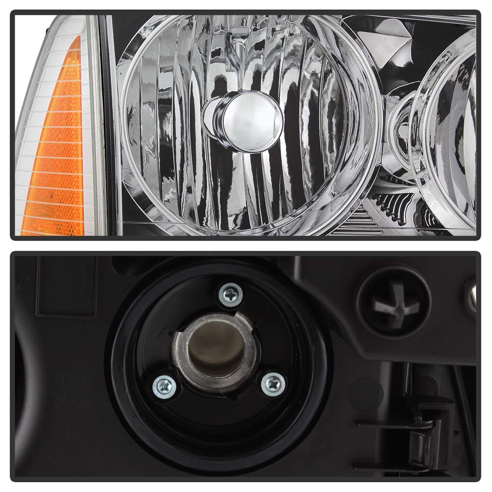 ACANII Chrome Housing Headlights & Corner Lights for 2006-2010 Dodge Charger - 4Pcs Set (Driver & Passenger Side) | High-Performance Lighting Upgrade for Night Driving & Enhanced Style