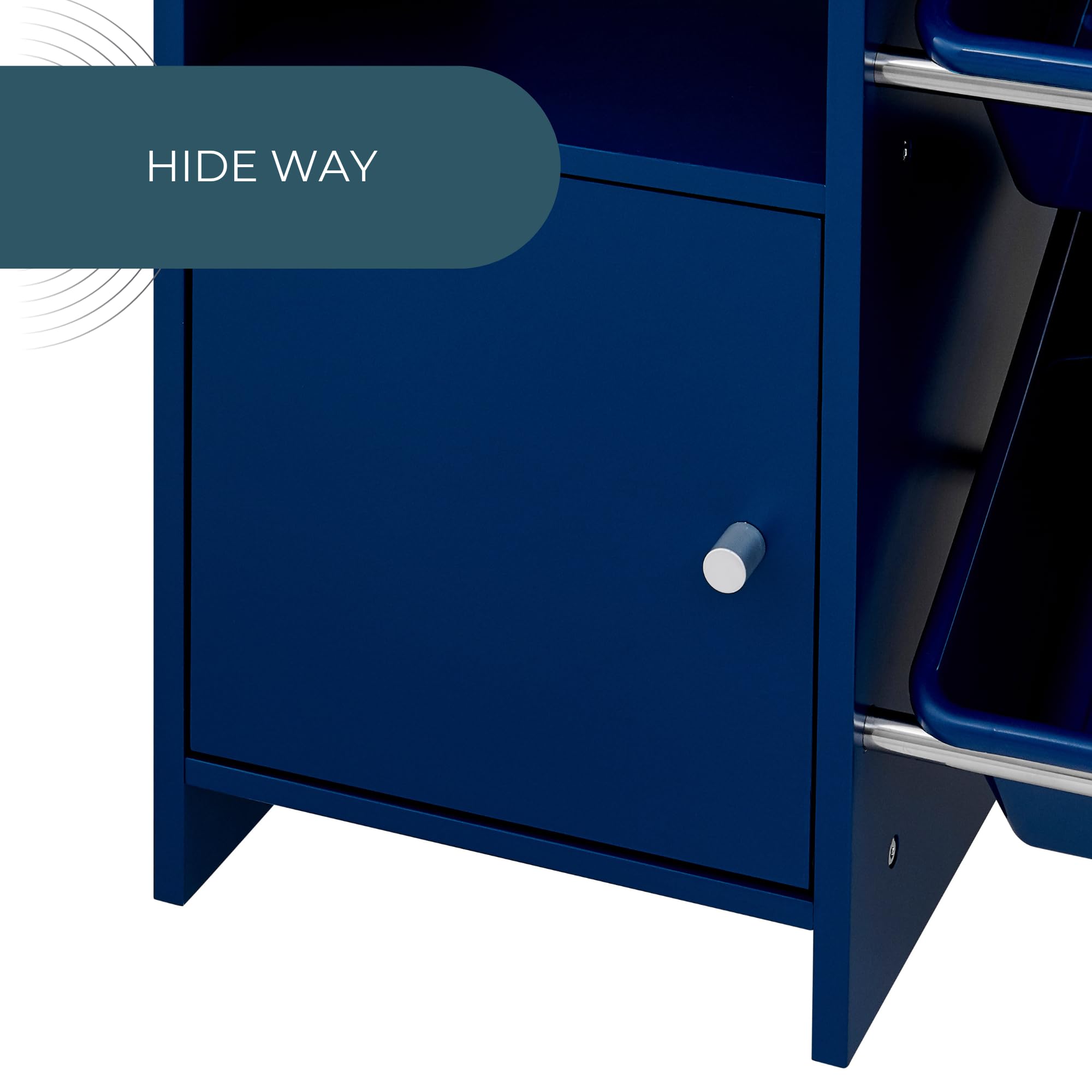 Kids Toy Storage Organizer with Bookshelf - Playroom Organization Shelving Unit with Removable Bins & Anti-Tip Bracket - Blue - Perfect for Bedroom, Nursery, and Classroom Organization