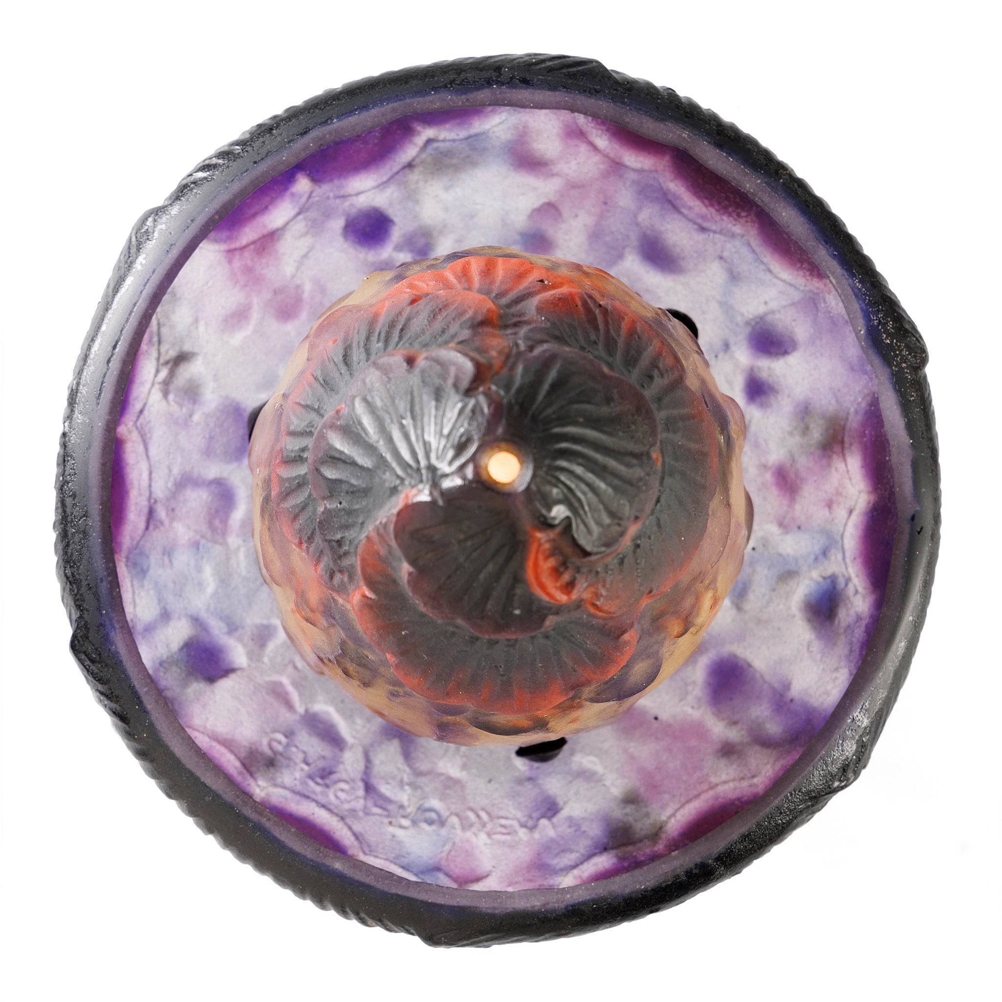 Gabriel Argy Rousseau Pâte de Verre Tropical Flowers Table Lamp - Handcrafted Glass Art Deco Lighting for Living Room, Bedroom & Office Decor