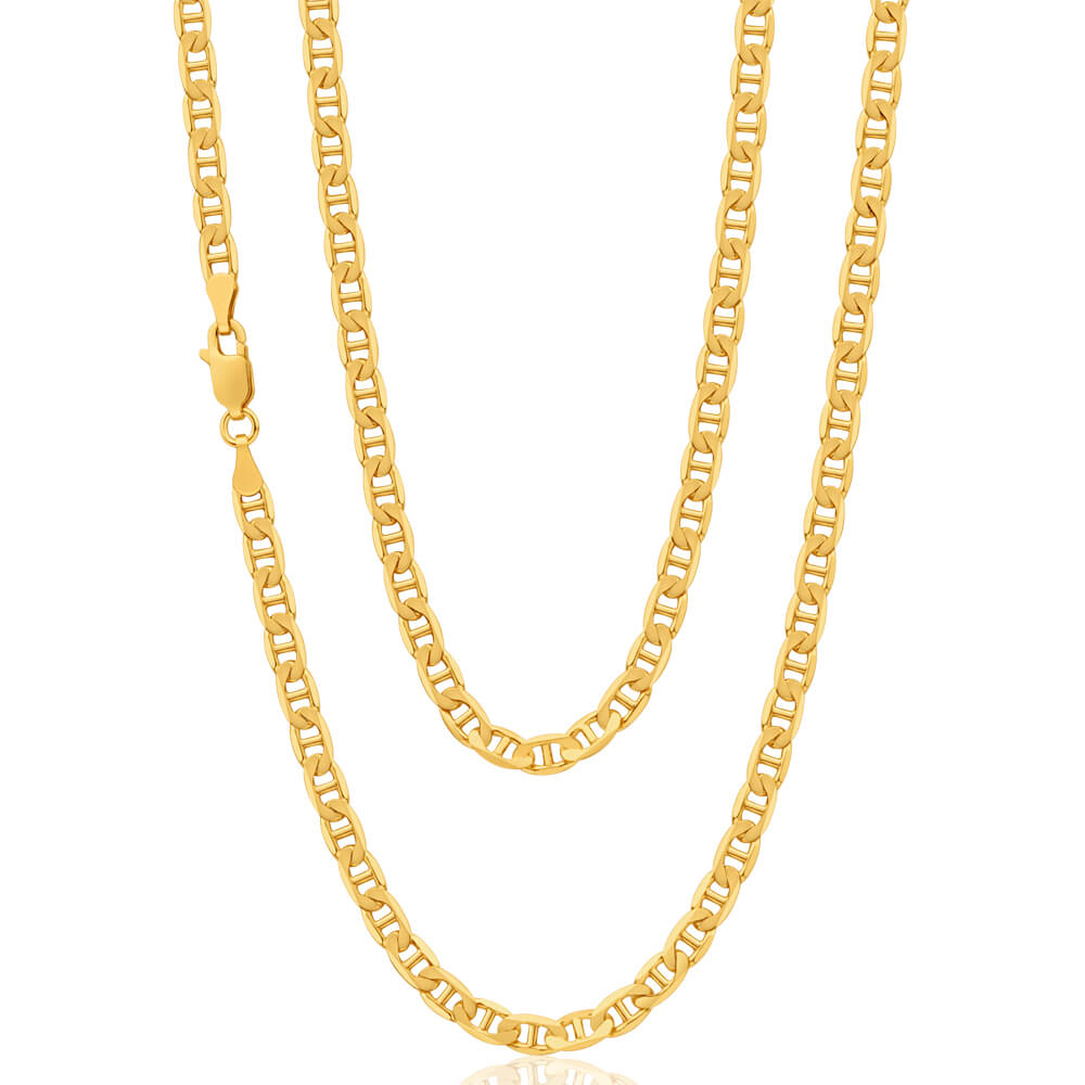 9ct Elegant Yellow Solid Gold Anchor 60cm Chain Necklace for Women - Perfect for Layering, Gift Giving & Everyday Wear
