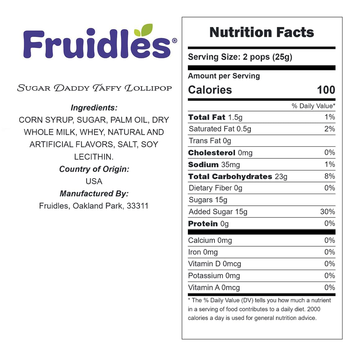 Fruidles Sugar Daddy Taffy Lollipops - Bulk 5lb Individually Wrapped Milk Caramel Candy Sweets | Gourmet Treats for Parties, Halloween, Christmas Gifts & Office Snacks
