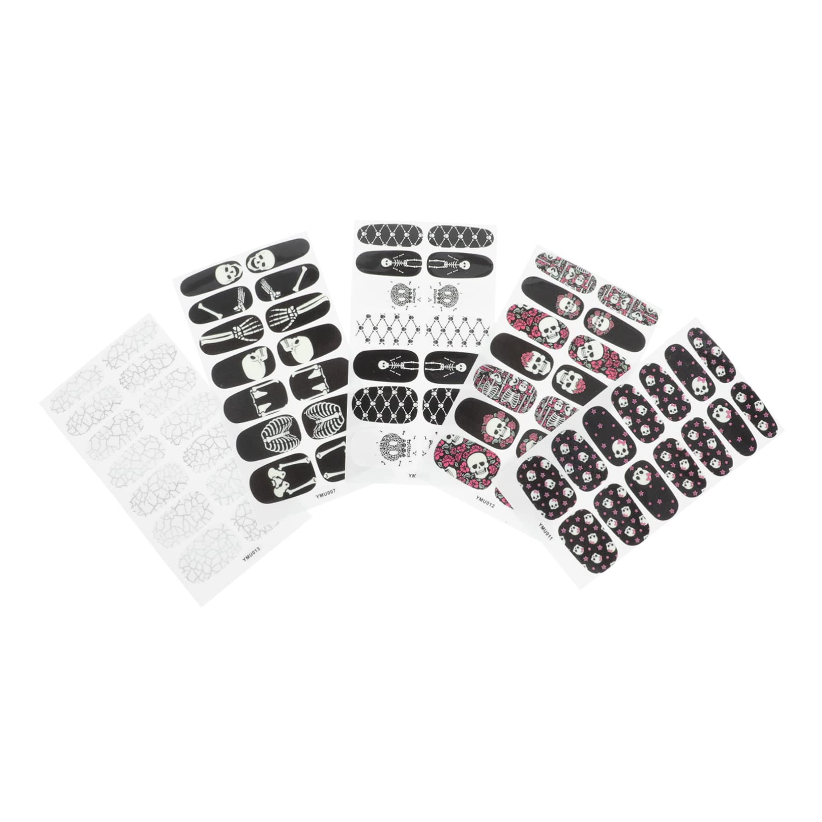 FOMIYES Halloween Nail Stickers - 5 Sets of Nail Sequins, Embellishments & Decals for DIY Nail Art | Perfect for Halloween Parties, Costume Nails & Spooky Nail Designs