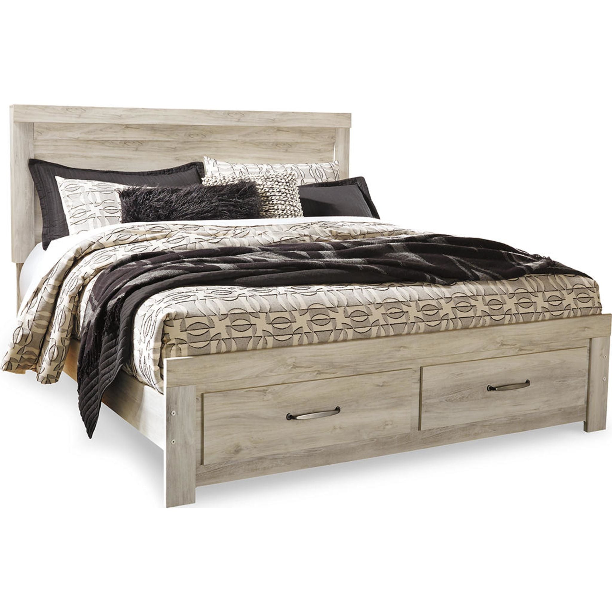 Bellaby 5-Piece King Size Storage Bedroom Set - Whitewashed Finish for Modern Bedroom Organization | Perfect for Master Bedrooms, Guest Rooms & Small Spaces