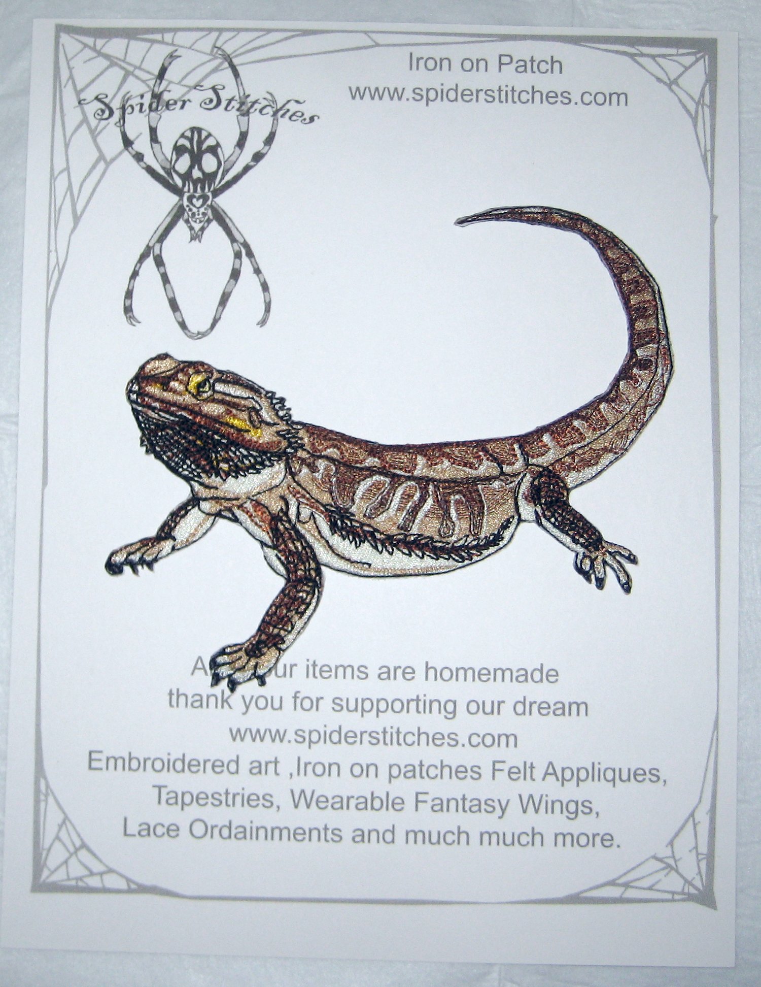 Epic Bearded Dragon Iron-On Patch for Reptile Lovers