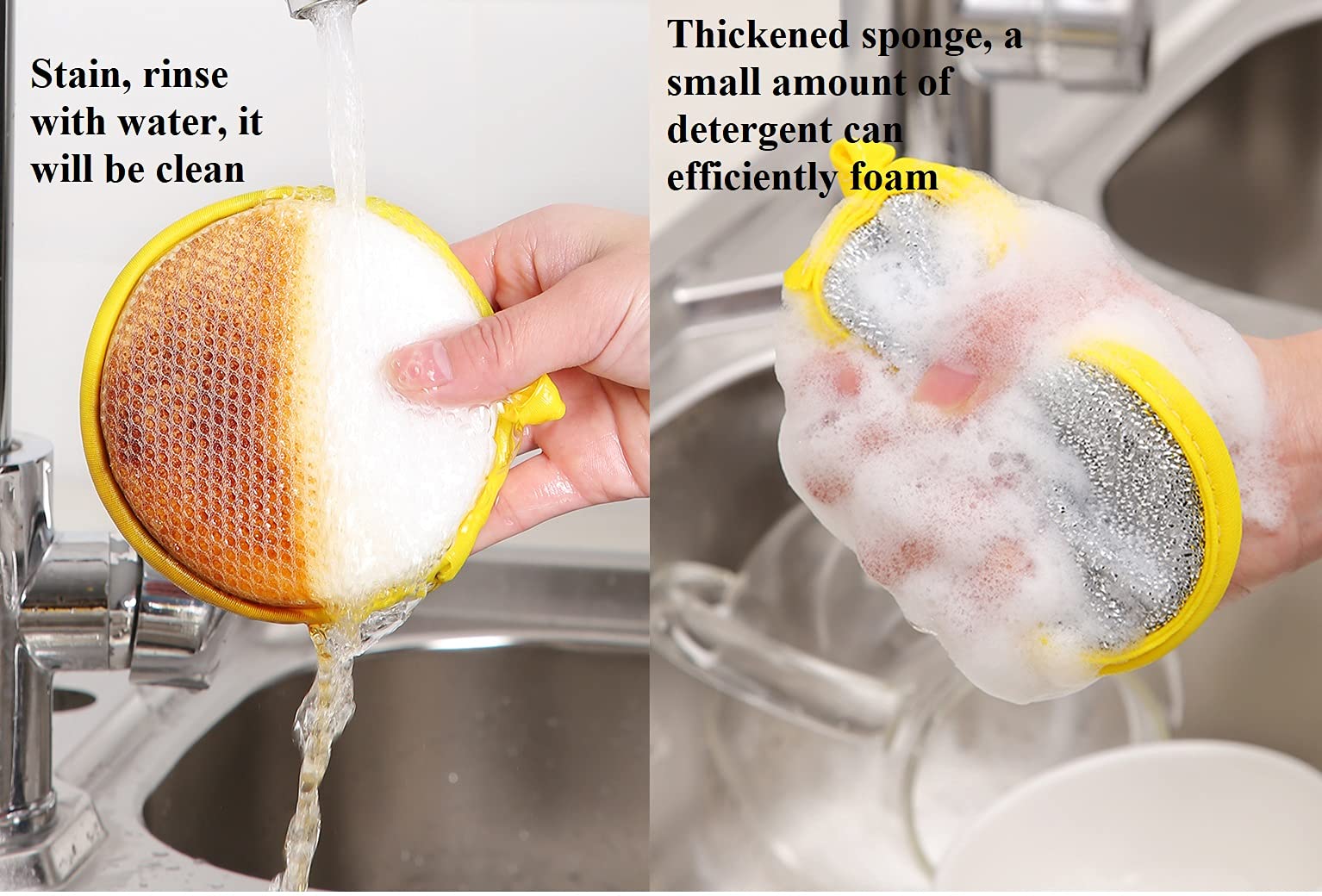 Premium Double-Sided Dishwashing Sponge - Extra Durable Kitchen Cleaning Pad for Pots, Pans & Dishes | Non-Scratch Scrubber for Delicate Surfaces | Perfect for Home, Restaurant & RV Use