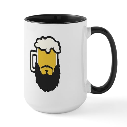 White/Black Inside - Beer Beard Mugs