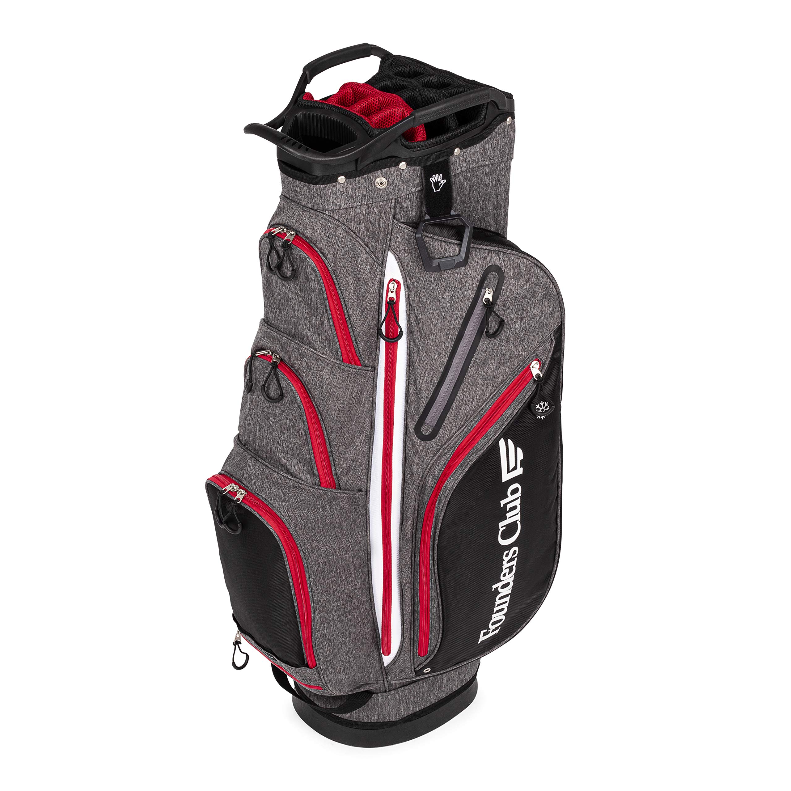 Founders Club Franklin Golf Push Cart Bag - Lightweight Riding Cart Bag with Full Rain Cover, Secure Base, 15-Way Divider & External Putter Tube - Perfect for Golf Tournaments & Practice Rounds - Embroidery Panel for Personalization