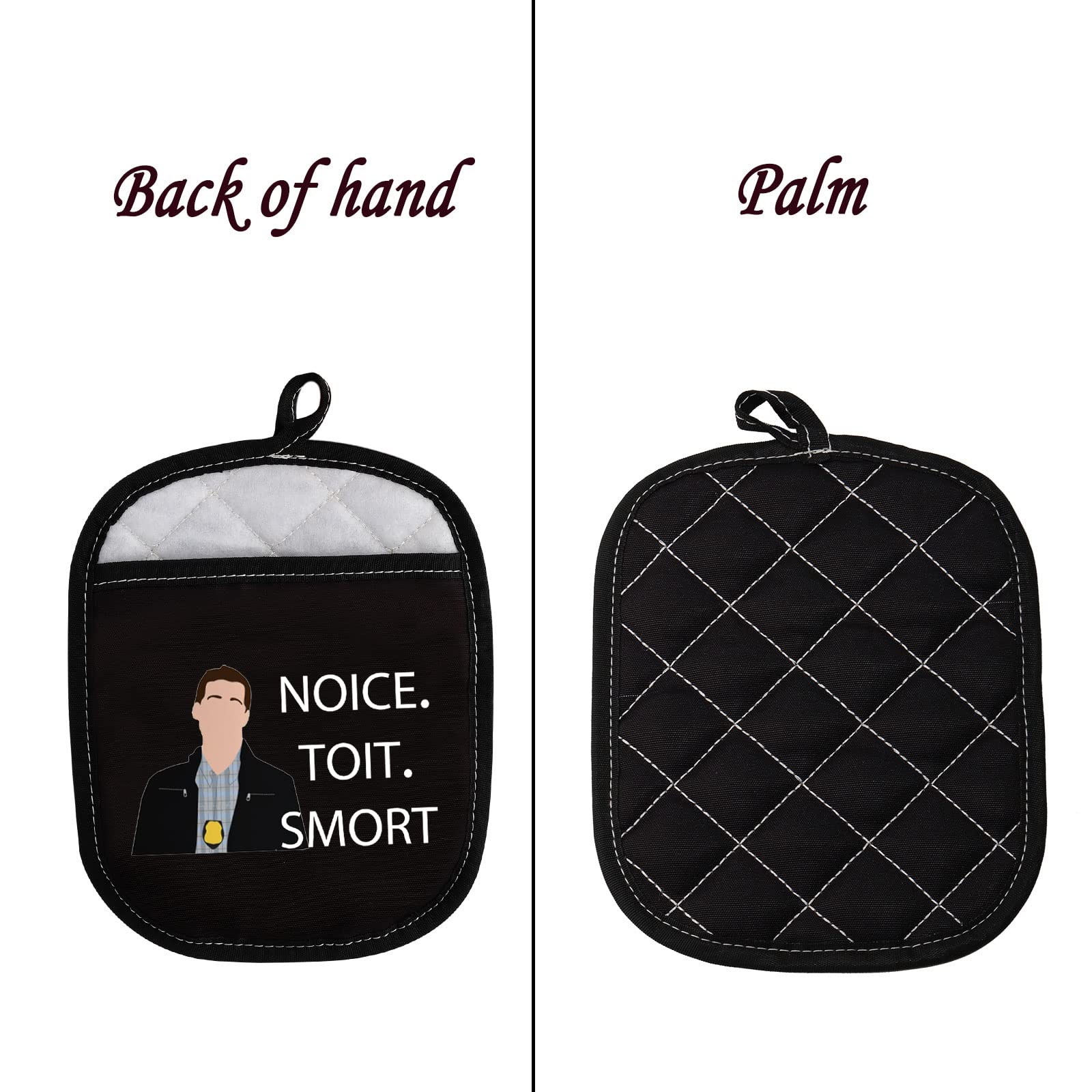 Funny Brooklyn Nine-Nine Oven Mitts - Noice Toit Smort Baking Gifts for Jake Peralta Fans | Perfect for Cooking, Baking & TV Show Themed Parties