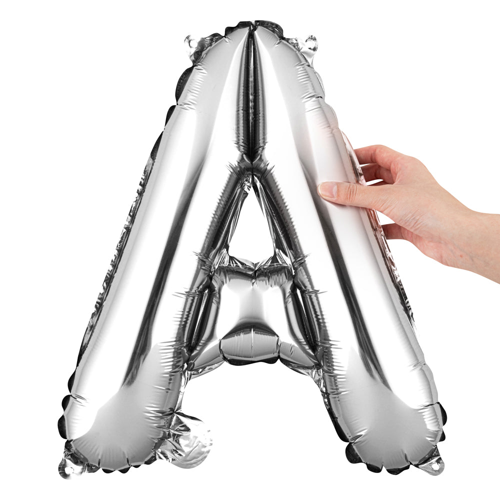 Balloonify Silver Mylar Letter A Balloon - 16 Inch Party Decoration (1 Count) - Perfect for Birthday Celebrations, Baby Showers & Graduation Parties