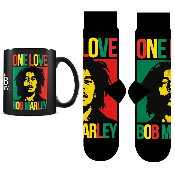 Bob Marley Coffee Mug & Socks Gift Set - Reggae Music Lover's Present for Home, Office or Birthday Celebration