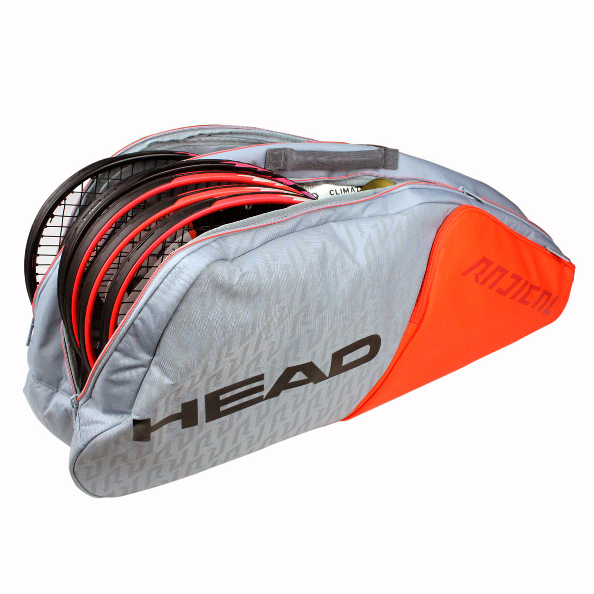 Head Radical Combi 6 Pack Tennis Racquet Bag (Grey/Orange) - Durable Tennis Gear for Players & Coaches | Perfect for Tournaments, Practice & Court Storage