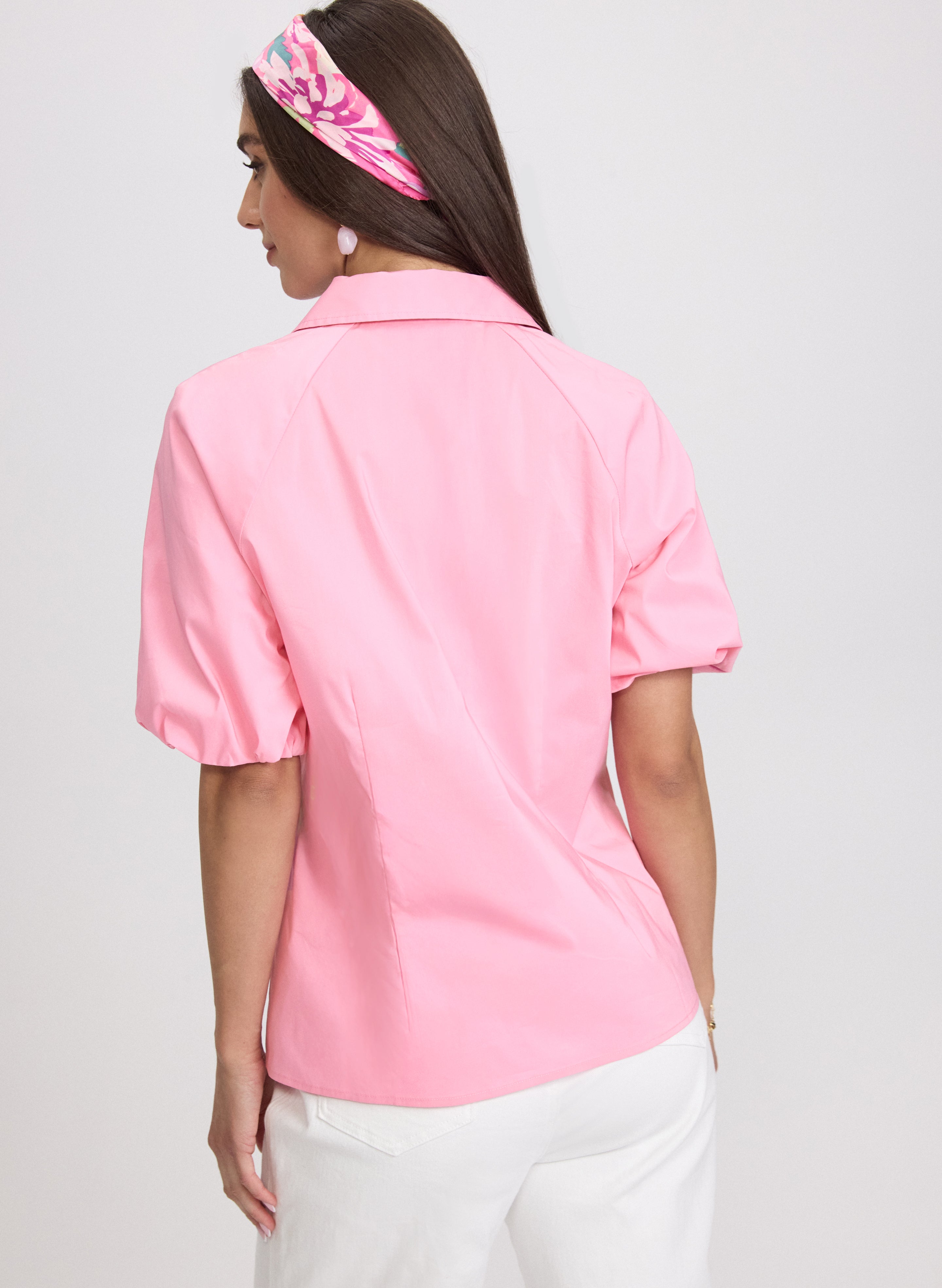 Stylish Cotton Blend Puff Sleeve Blouse for Women | Trendy Ruffle Top | Perfect for Office, Date Night & Casual Outings