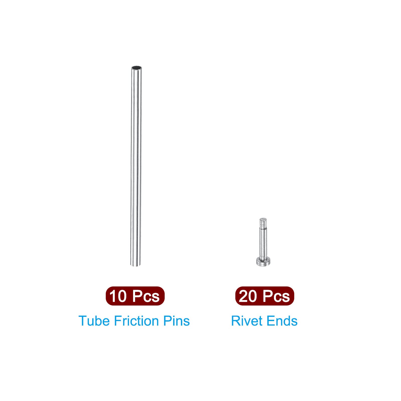 uxcell Stainless Steel Watch Band Pins with Rivet Ends - Replacement Pressure Bars for Watch Straps & Bracelets - Secure Buckle Clasp for Easy Watch Repair & Maintenance