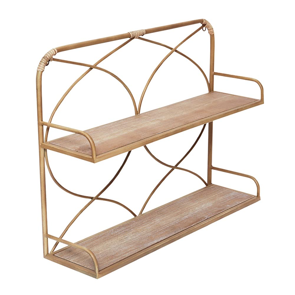Vintage Rattan Newspaper Basket - Wall Hanging Magazine Rack for Home & Office Decor (Yellow, 65x15x45cm)