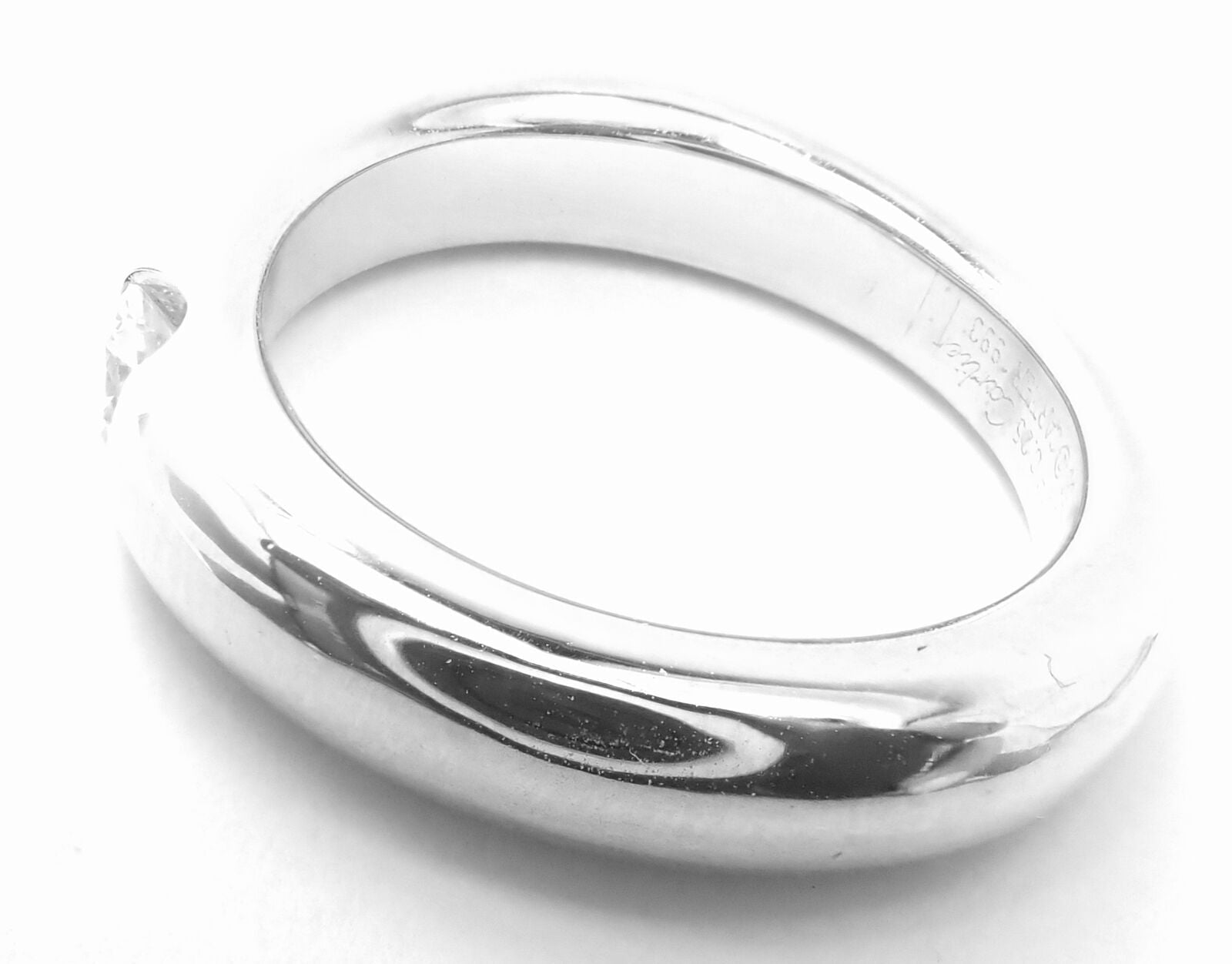 Authentic Cartier 18K White Gold Diamond Ellipse Band Ring Size 53 (US 6.25) - Luxury Wedding, Engagement & Anniversary Jewelry Gift for Women