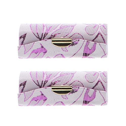 Lavender Elegant Ladies Lipstick Case with Mirror Purse Holder Set of 2 - Perfect for Travel, Parties & Everyday Makeup Touch-Ups