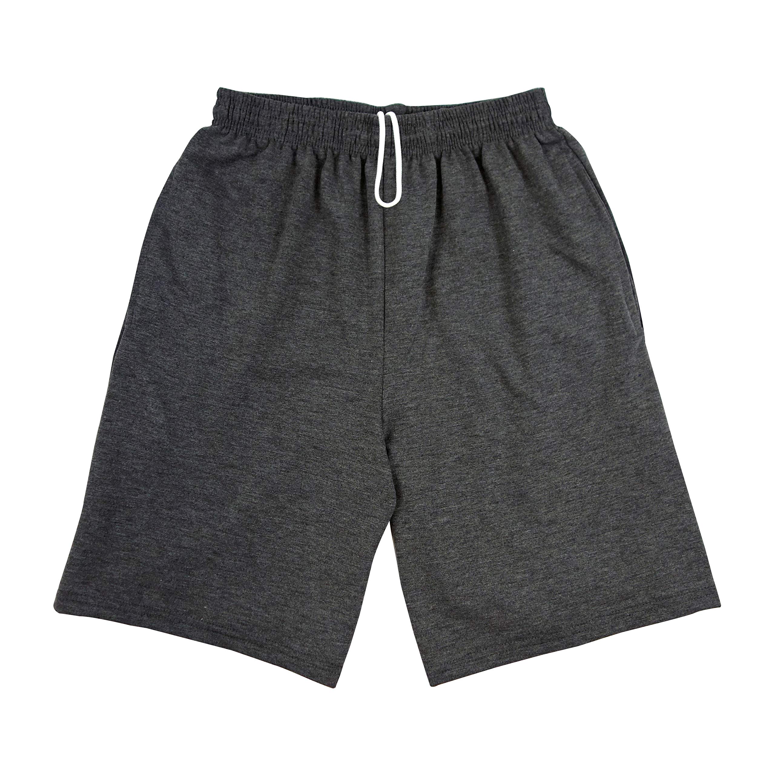 Men's Lightweight Terry Pocket Sweat Shorts with Drawstring - Made in USA - Perfect for Gym, Running & Casual Wear
