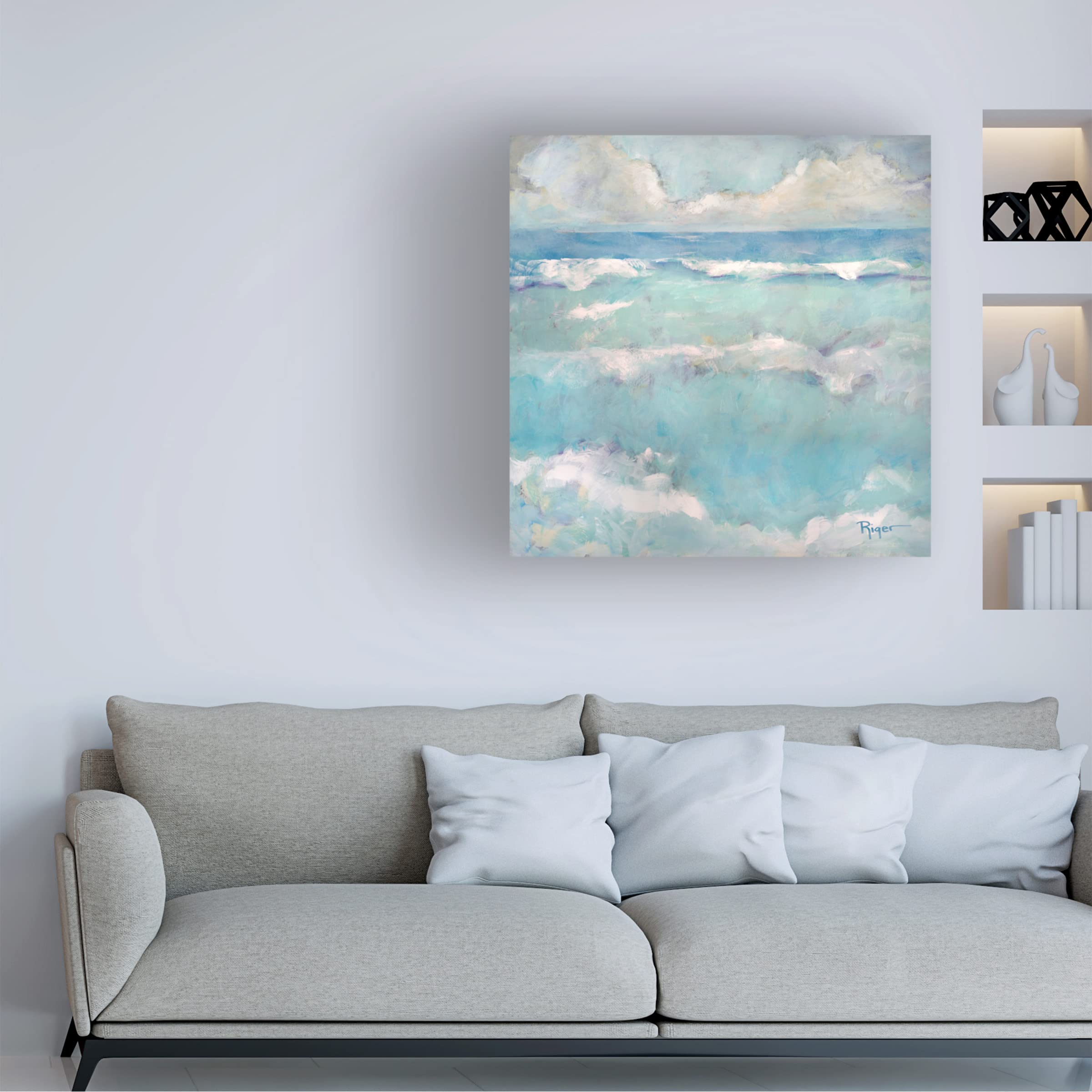 Trademark Fine Art 'A Day at the Beach I' Canvas Wall Art by Sue Riger - Coastal Decor for Living Room, Bedroom & Office