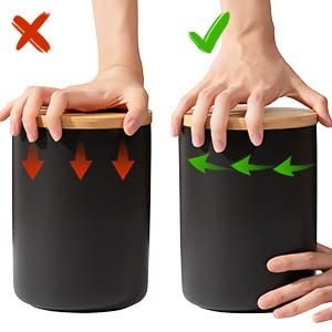 Yangbaga 3-Piece Ceramic Kitchen Canisters Set with Airtight Wood Lids - Ideal for Flour, Sugar, Coffee Storage - Perfect for Countertop Organization and Pantry Essentials