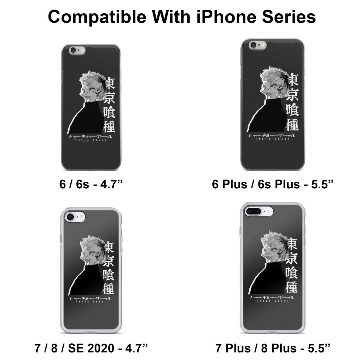 Kaneki Ken Tokyo Ghoul White Version Shockproof Phone Case for iPhone 15 14 13 12 11 X XS XR 8 7 6 6S Plus Pro Max - Perfect for Anime Fans & Daily Protection