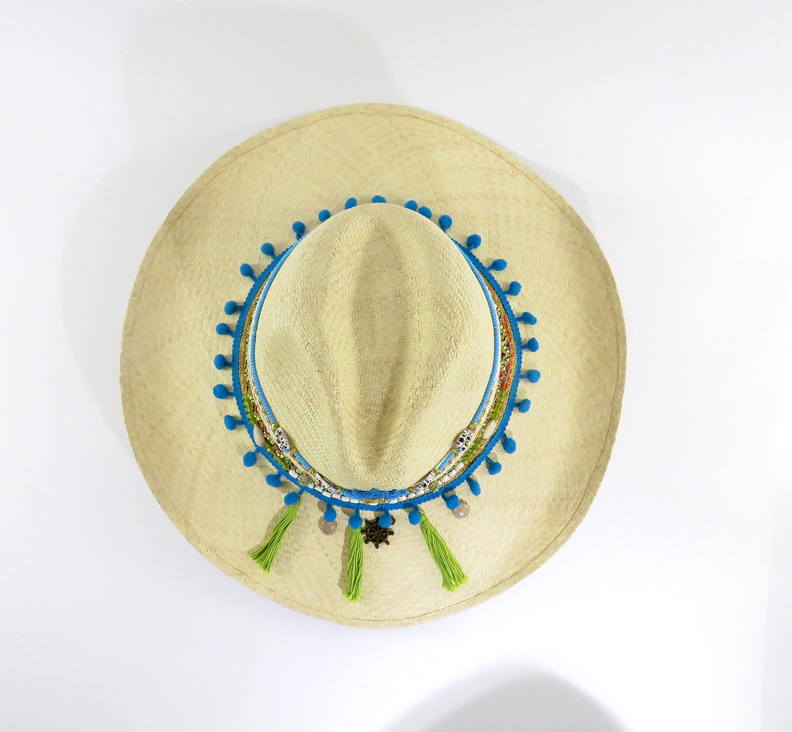 Stylish Beige Woven Straw Hat - Breathable Colombian Beach Hat for Women & Men | Perfect for Sun Protection, Vacations, and Summer Outfits