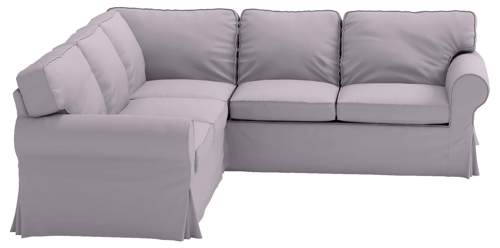 Custom-Made IKEA Ektorp 2+2 Corner Sectional Sofa Slipcover Replacement - Light Gray Polyester Fabric Sofa Cover Only | Perfect for Living Room, Family Room & Home Decor Protection