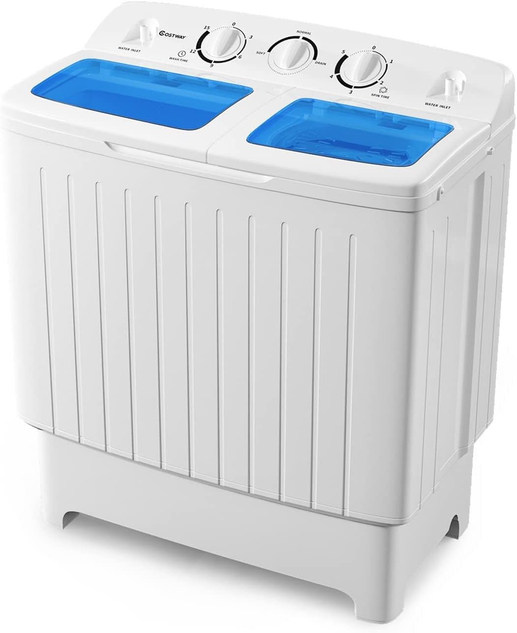 ARLIME 20lbs Portable Twin Tub Washing Machine with Drain Pump - Semi-Automatic Compact Washer (12lbs) & Spinner (8lbs) - Perfect for Apartments, Dorms, RV & Camping - Lightweight Laundry Solution for Small Spaces & Travel