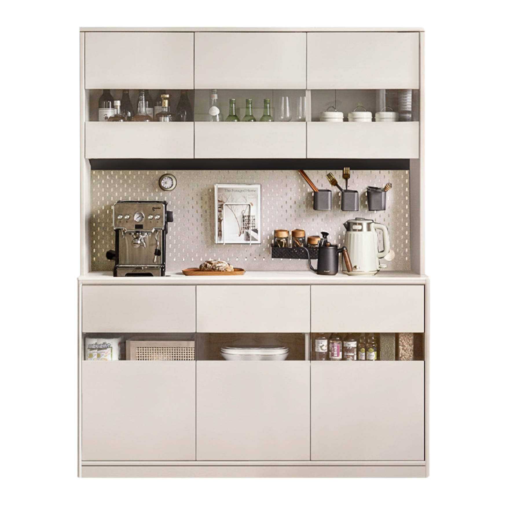out of stock 59.1x14.9x78.7 inch / 150x38x200сm / Warm white color / sideboard (38cm deep) + shelf + electric rail