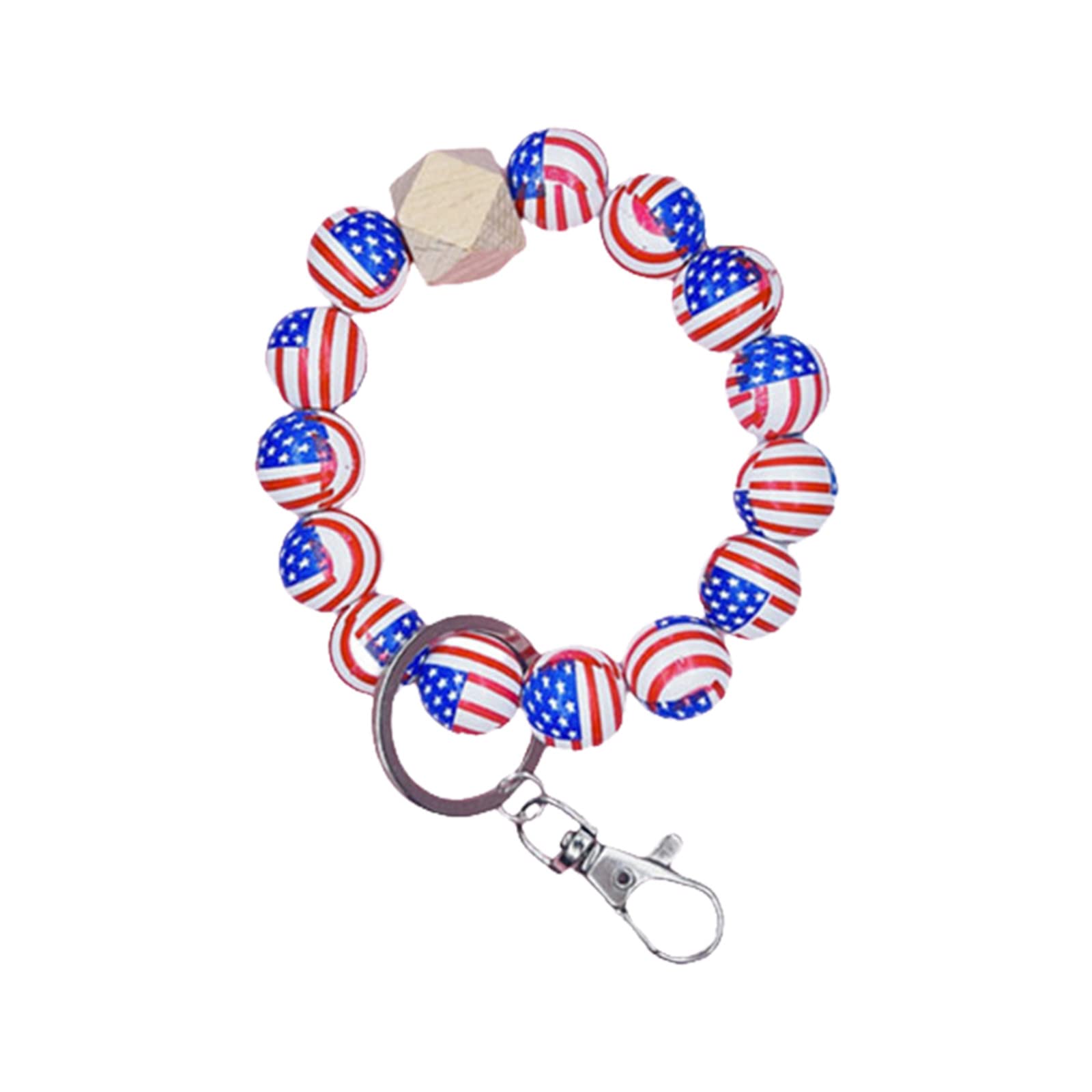 Independence Day Flag Beaded Bracelet - Patriotic Jewelry Gift for Men & Women - Perfect for 4th July Celebrations