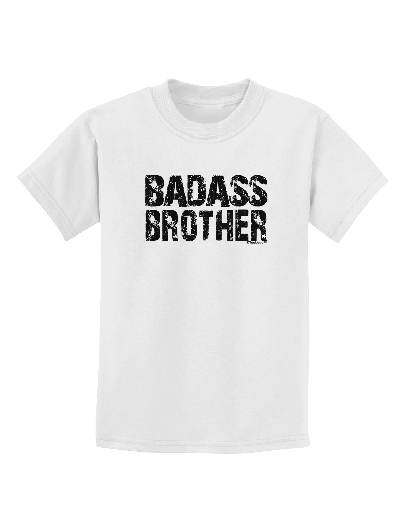 TooLoud Badass Brother Graphic Kids T-Shirt - Cool & Funny Sibling Outfit for Boys & Girls - Perfect for Family Photos, Birthdays & Casual Wear