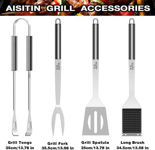 25-Piece Stainless Steel BBQ Tool Set - Premium Outdoor Grill Accessories Kit with Carrying Case | Perfect for Backyard BBQs, Camping & Tailgating Parties | S3131