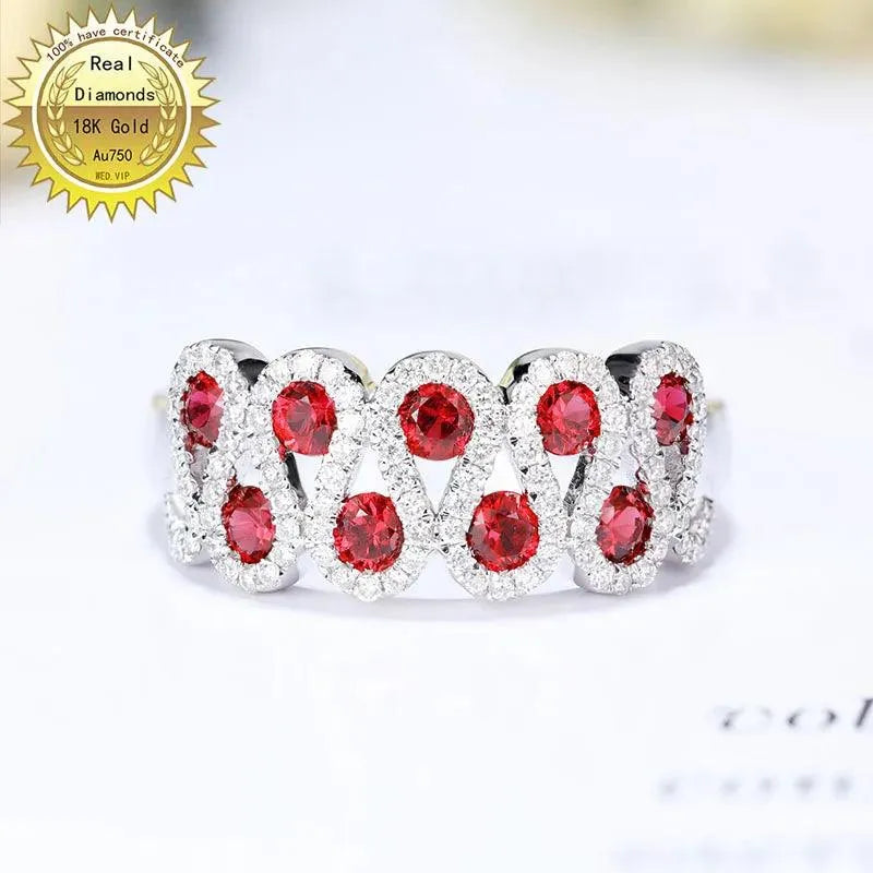 18K Gold 0.7ct Natural Ruby & 0.25ct Diamond Engagement Ring with Certification - Perfect for Wedding, Anniversary & Special Occasion Gifts