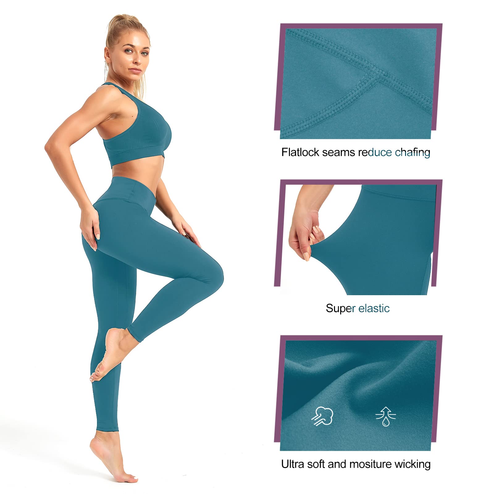 High Waisted Yoga Leggings for Women with Pockets - Tummy Control & Butt Lift Workout Leggings - Running, Gym & Lounge Pants for Active Women