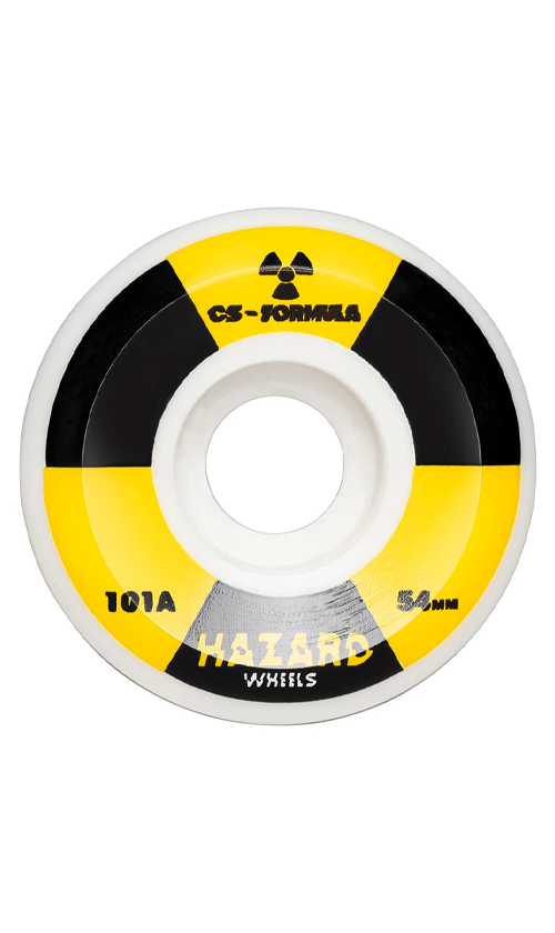 Hazard Radio Active CS Conical Wheels 101a 56mm White - Premium Skateboard Wheels for Street & Park Skating - Perfect for Tricks, Slides & Smooth Riding